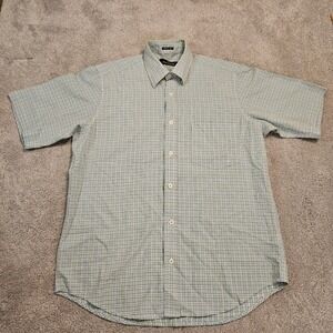 Bugatchi Uomo Men's Classic Fit Short Sleeve Plaid Button Down Shirt Medium